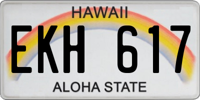 HI license plate EKH617