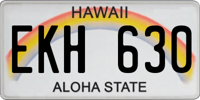 HI license plate EKH630