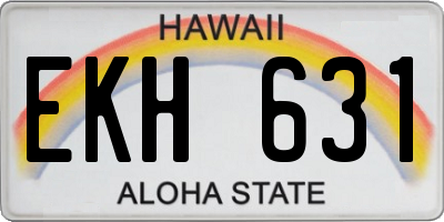 HI license plate EKH631