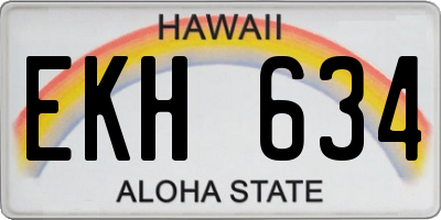 HI license plate EKH634