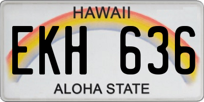 HI license plate EKH636
