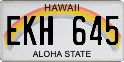 HI license plate EKH645