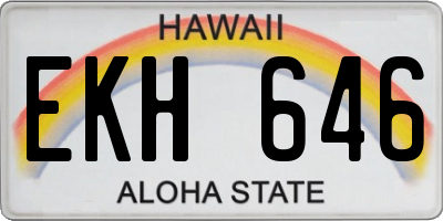 HI license plate EKH646