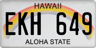 HI license plate EKH649