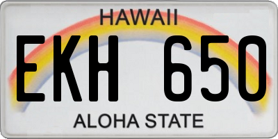 HI license plate EKH650