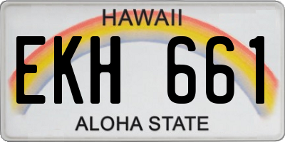 HI license plate EKH661