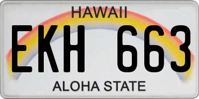 HI license plate EKH663