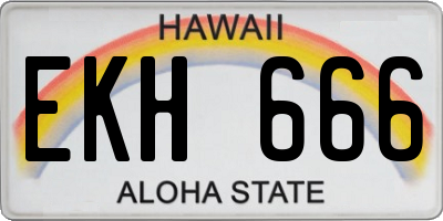 HI license plate EKH666