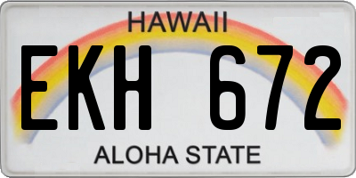HI license plate EKH672