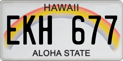 HI license plate EKH677