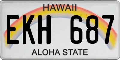 HI license plate EKH687