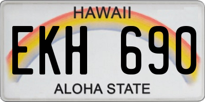 HI license plate EKH690