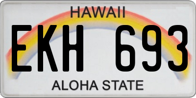 HI license plate EKH693
