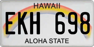 HI license plate EKH698