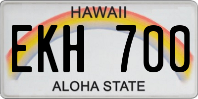 HI license plate EKH700
