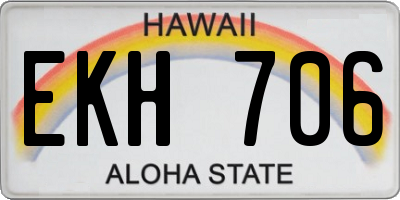HI license plate EKH706