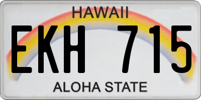 HI license plate EKH715