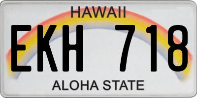 HI license plate EKH718
