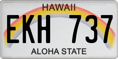 HI license plate EKH737