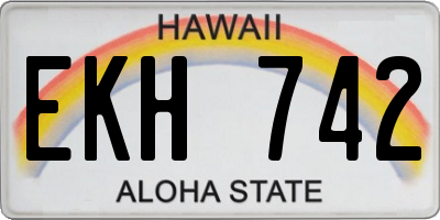 HI license plate EKH742