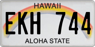 HI license plate EKH744