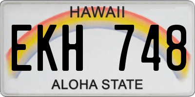 HI license plate EKH748
