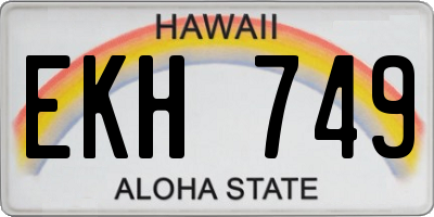 HI license plate EKH749