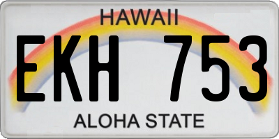 HI license plate EKH753