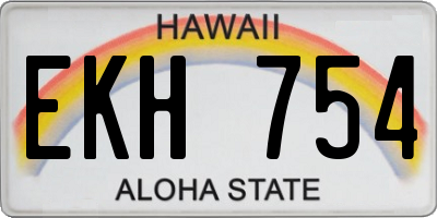 HI license plate EKH754