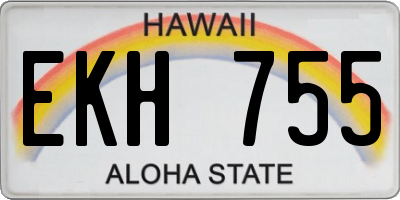 HI license plate EKH755