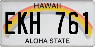 HI license plate EKH761