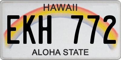 HI license plate EKH772