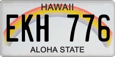 HI license plate EKH776