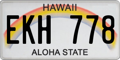 HI license plate EKH778
