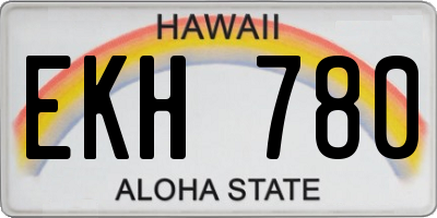 HI license plate EKH780