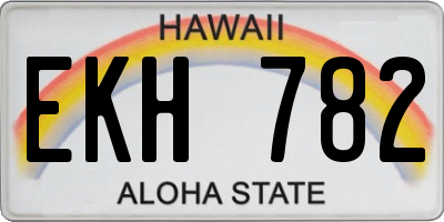 HI license plate EKH782