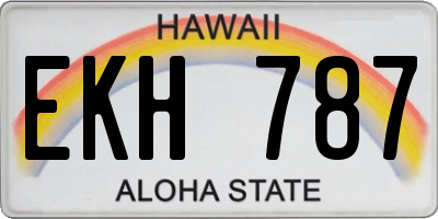 HI license plate EKH787