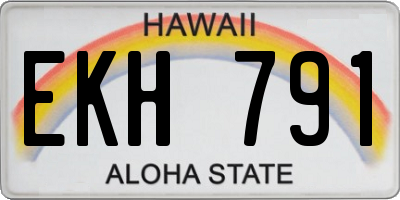 HI license plate EKH791