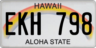 HI license plate EKH798