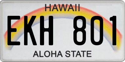 HI license plate EKH801