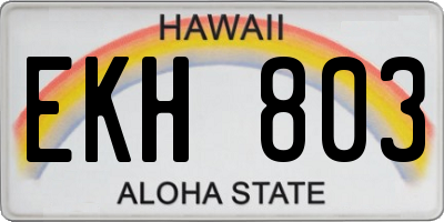 HI license plate EKH803
