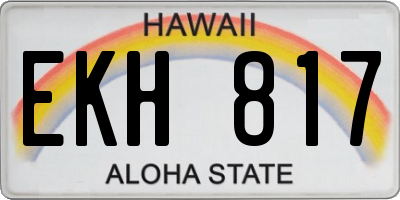 HI license plate EKH817