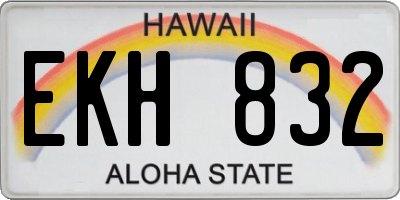 HI license plate EKH832
