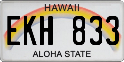 HI license plate EKH833