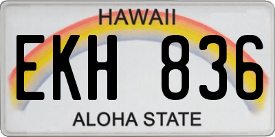 HI license plate EKH836