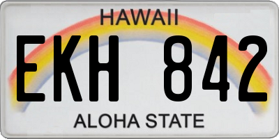 HI license plate EKH842