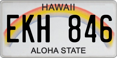HI license plate EKH846