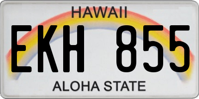 HI license plate EKH855