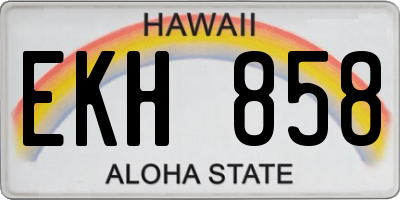 HI license plate EKH858