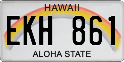 HI license plate EKH861